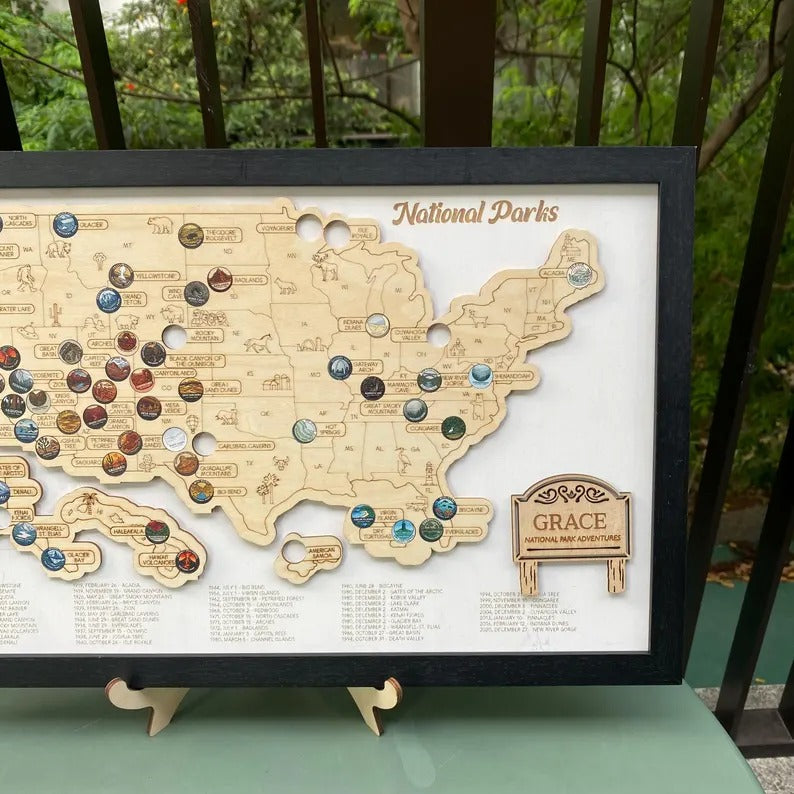 Personalized National Parks Map - Family Trip Gift & Adventure Decor