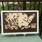 Wooden US National Parks Map - Custom Camping Tracker Wall Art