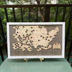 Engraved National Parks Map - Wooden USA Travel Tracker Gift