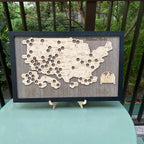 Personalized 2D National Parks Map with Nameplate(Charcoal)
