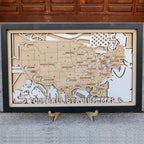 Football Stadium Map Tracker, Custom Wood Art