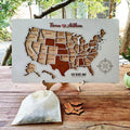 Personalized USA States Puzzle Map(White)