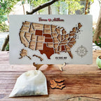 Personalized USA States Puzzle Map(White)