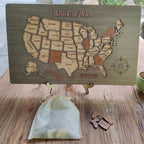 Personalized USA States Puzzle Map(Gery Oak)