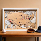 Personalized MLB Stadium Tracker Map with Team Pins