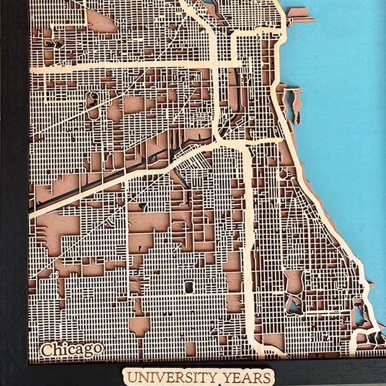 Wooden City Map - Chicago