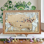 Personalized Wooden MLB Stadium Map with Colorful MLB Team Pins