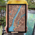 Wooden City Map - Manhatta