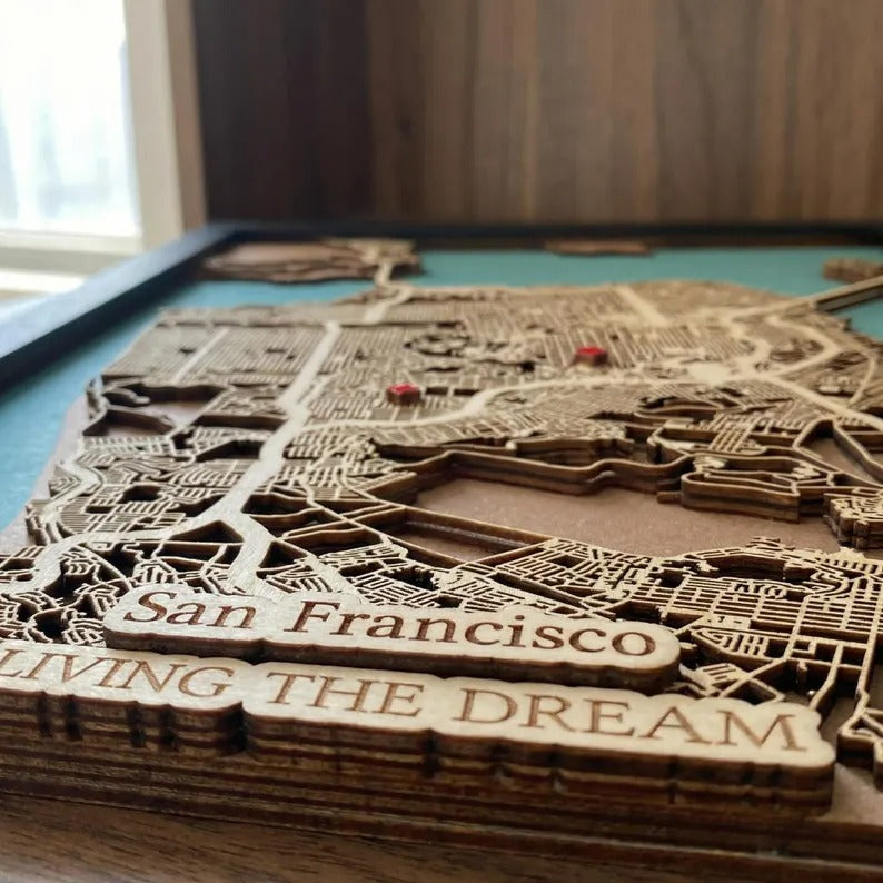 Wooden City Map - San Francisco