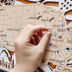 3D Wooden Football Stadium Map | NFL Bucket List Travel Tracker