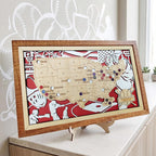 Custom Color MLB Stadium Map with Nameplate & Team Pins