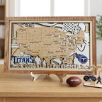 Football Stadium Map Tracker, Custom Wood Art