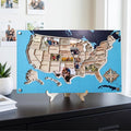 Personalized USA Photo Travel Map - Dark Blue