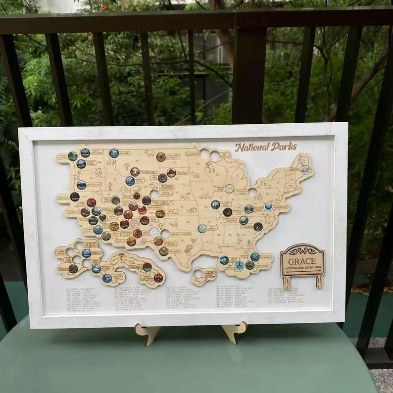 Personalized National Parks Map - Family Trip Gift & Adventure Decor