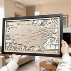 3D Wooden Ice Hockey Arena Map Art - Custom NHL Fan Gift for Him