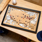 Personalized MLB Stadium Tracker Map with Team Pins