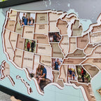 Personalized USA Photo Travel Map - Light Blue