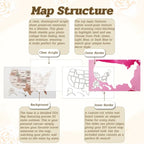 Personalized USA Photo Travel Map - Pink