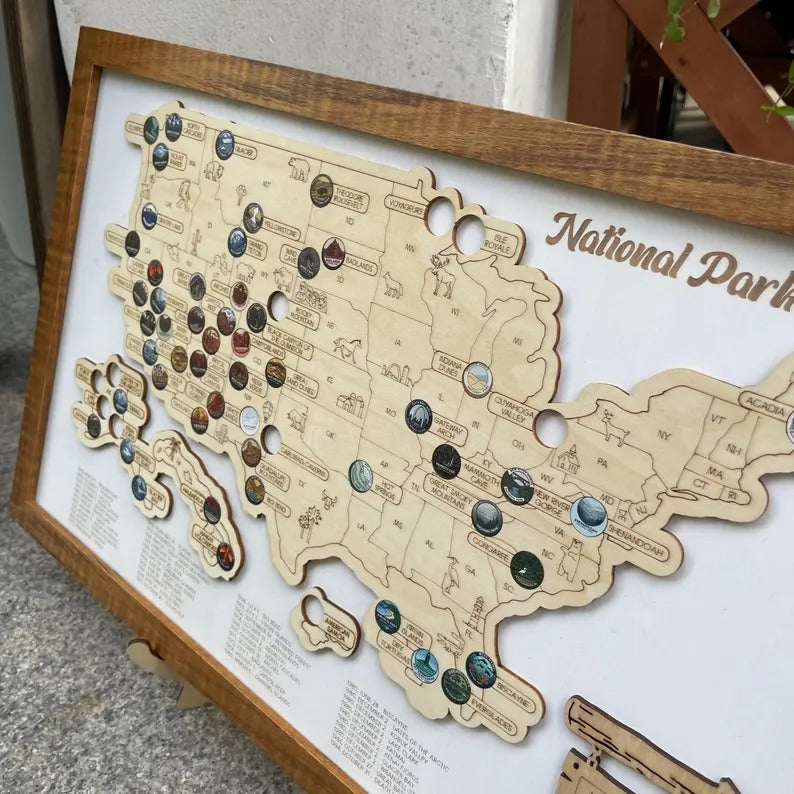 Personalized National Parks Map - Family Trip Gift & Adventure Decor