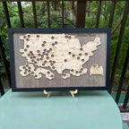 Engraved National Parks Map - Wooden USA Travel Tracker Gift