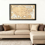 Football Stadium Map Tracker, Custom Wood Art