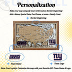 Football Stadium Map Tracker, Custom Wood Art