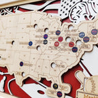 Custom Color MLB Stadium Map with Nameplate & Team Pins
