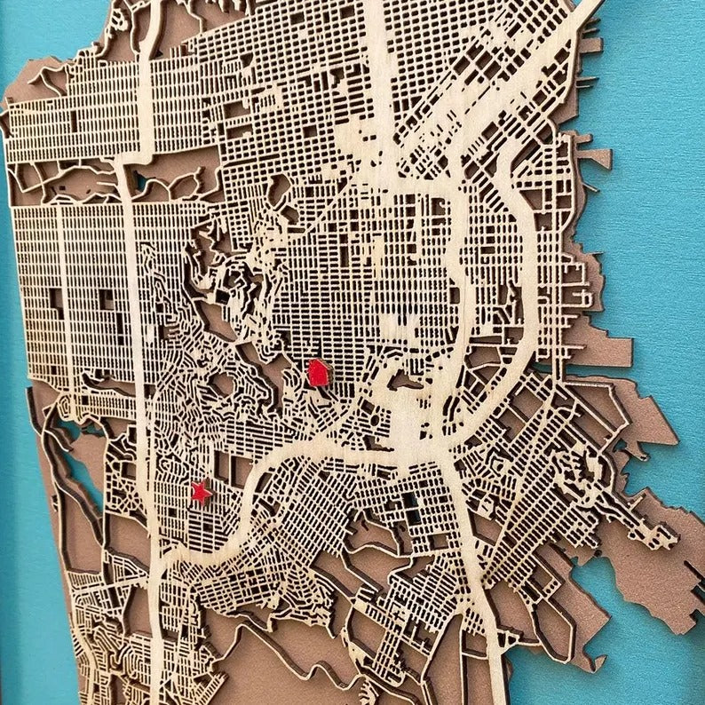 Wooden City Map - San Francisco