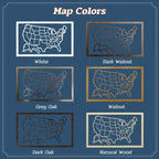 Personalized 50 States USA Travel Map - Custom Color Backboard