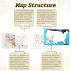 Personalized USA Photo Travel Map - Dark Blue