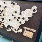 Wooden US National Parks Map - Custom Camping Tracker Wall Art
