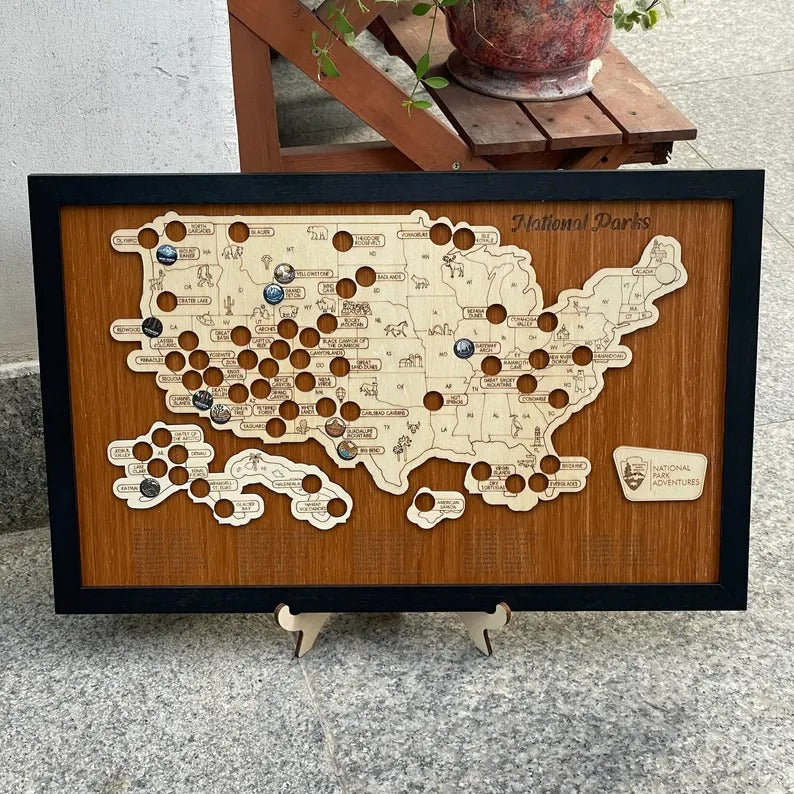 Custom National Park Map - Framed Wall Art & National Park Visitor Decor