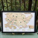 Personalized 2D National Parks Map with Nameplate(White)