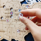 Custom Color MLB Stadium Map with Nameplate & Team Logo Pins