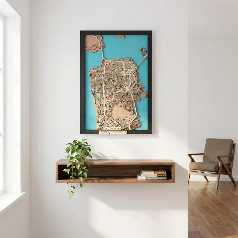 Wooden City Map - San Francisco