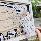 3D Wooden Football Stadium Map | NFL Bucket List Travel Tracker