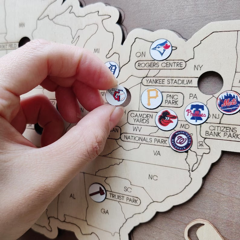 Personalized Baseball Stadium Map | Retirement Gifts