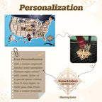 Personalized USA Photo Travel Map - Dark Blue