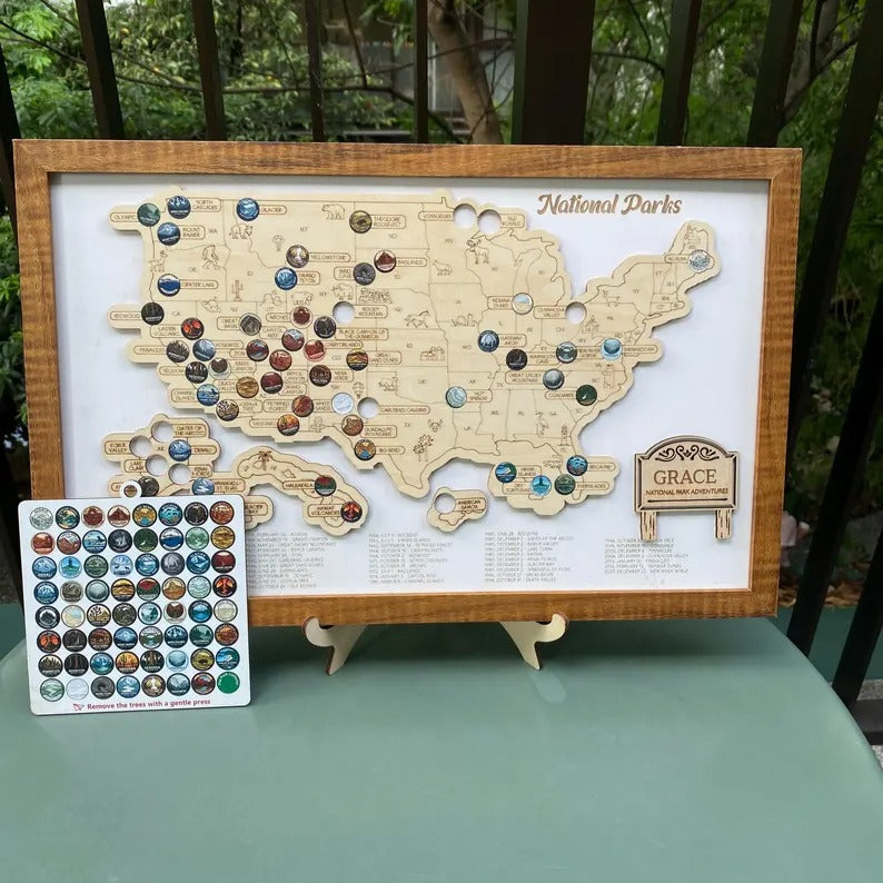 Personalized National Parks Map - Family Trip Gift & Adventure Decor