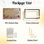 NFL Ballpark Tracker Map for 2026 Season, Football Road Trip Checklist