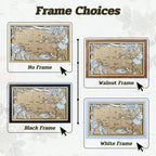 Personalized Wooden MLB Stadium Map with Engraved Nameplate & Team Logo Pins