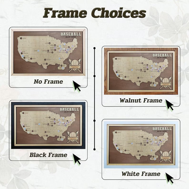 Personalized Baseball Stadium Map | Retirement Gifts