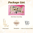 Personalized USA Photo Travel Map - Pink
