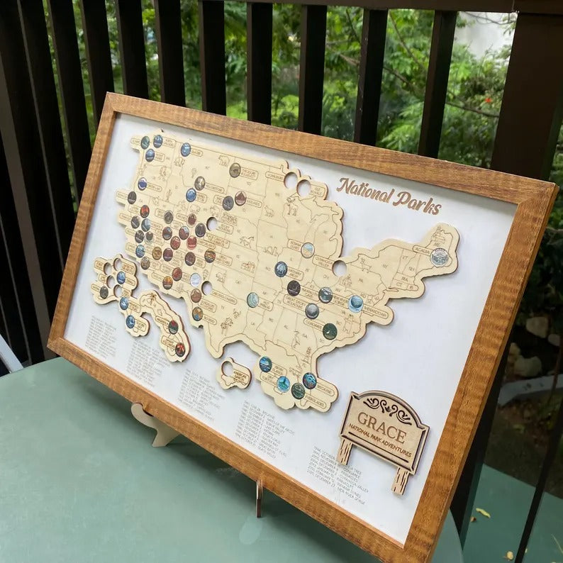 Personalized National Parks Map - Family Trip Gift & Adventure Decor